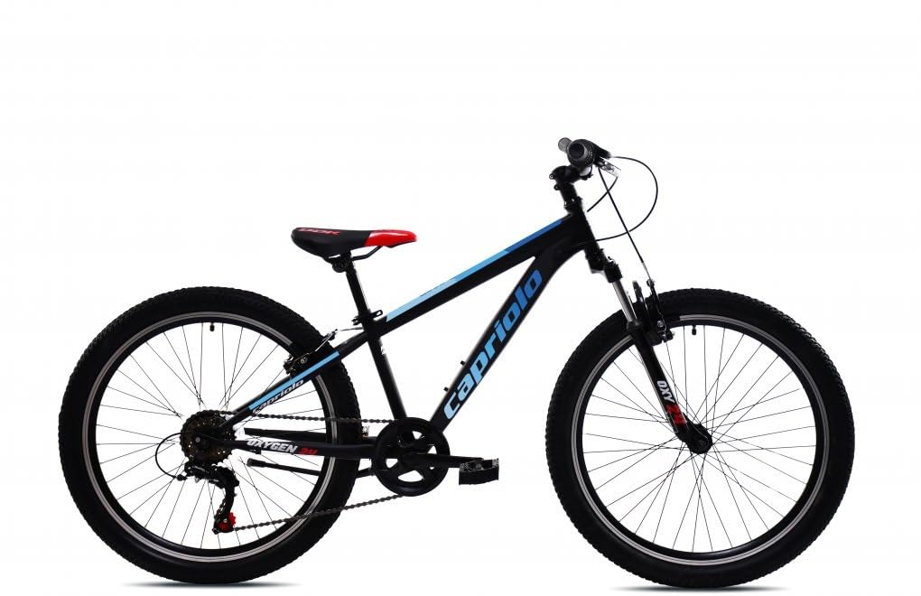breluxx® 24 Zoll Mountainbike Capriolo Oxygen FS, 6 Gang - schwarz blau, inkl. Schutzbleche