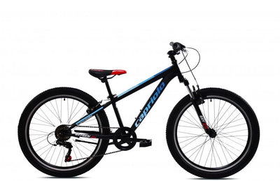 breluxx® 24 Zoll Mountainbike Capriolo Oxygen FS, 6 Gang - schwarz blau, inkl. Schutzbleche