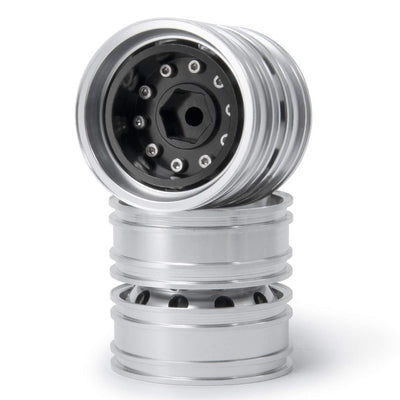 AXspeed 2 Stück Metall Rückseite Radnaben Felgen Schonen Felgen für 1/14 RC Tamiya Tractor Climbing Trailer