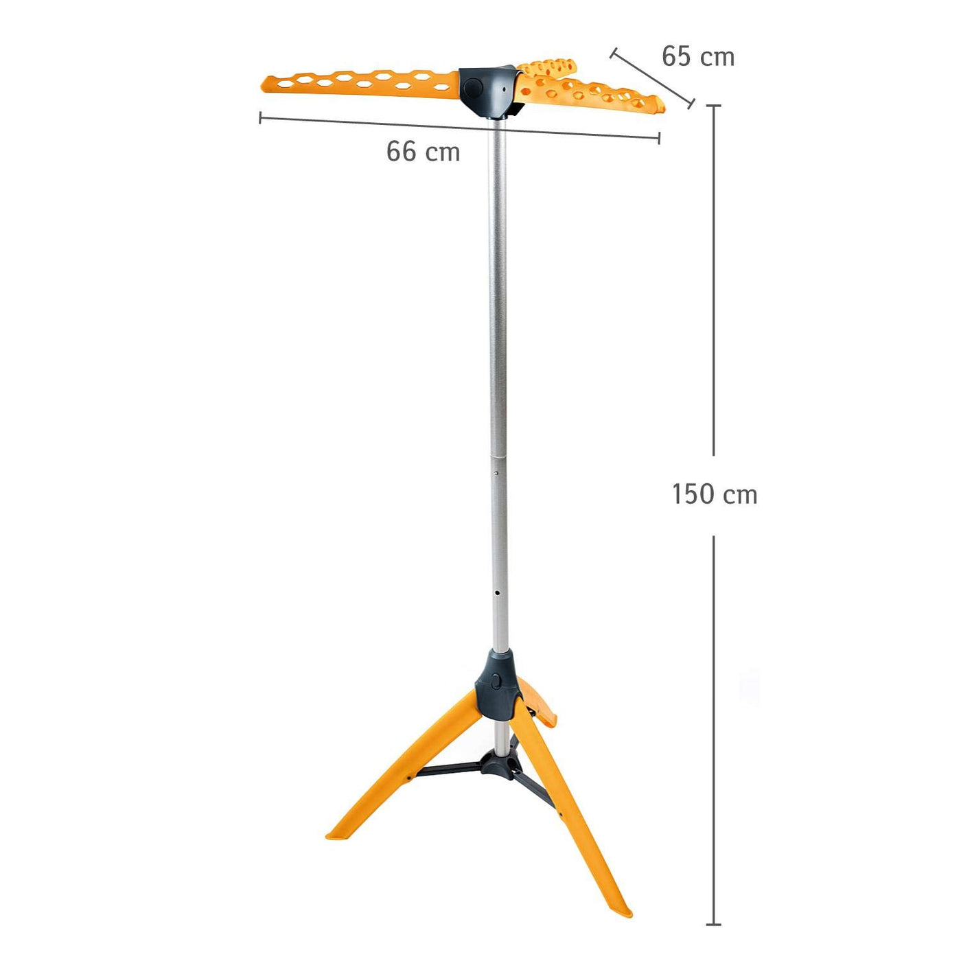 Tatkraft Palm Bügelwäscheständer, Wäschespinne Camping, Stahl Rostfrei, Kompakt Faltbar, Orange