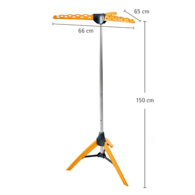 Tatkraft Palm Bügelwäscheständer, Wäschespinne Camping, Stahl Rostfrei, Kompakt Faltbar, Orange