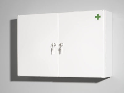 Jokey Medizinschrank abschließbar, großer Medizinschrank in Weiß, Arzneischrank Hausapotheke Erste Hilfe Schrank Medi II