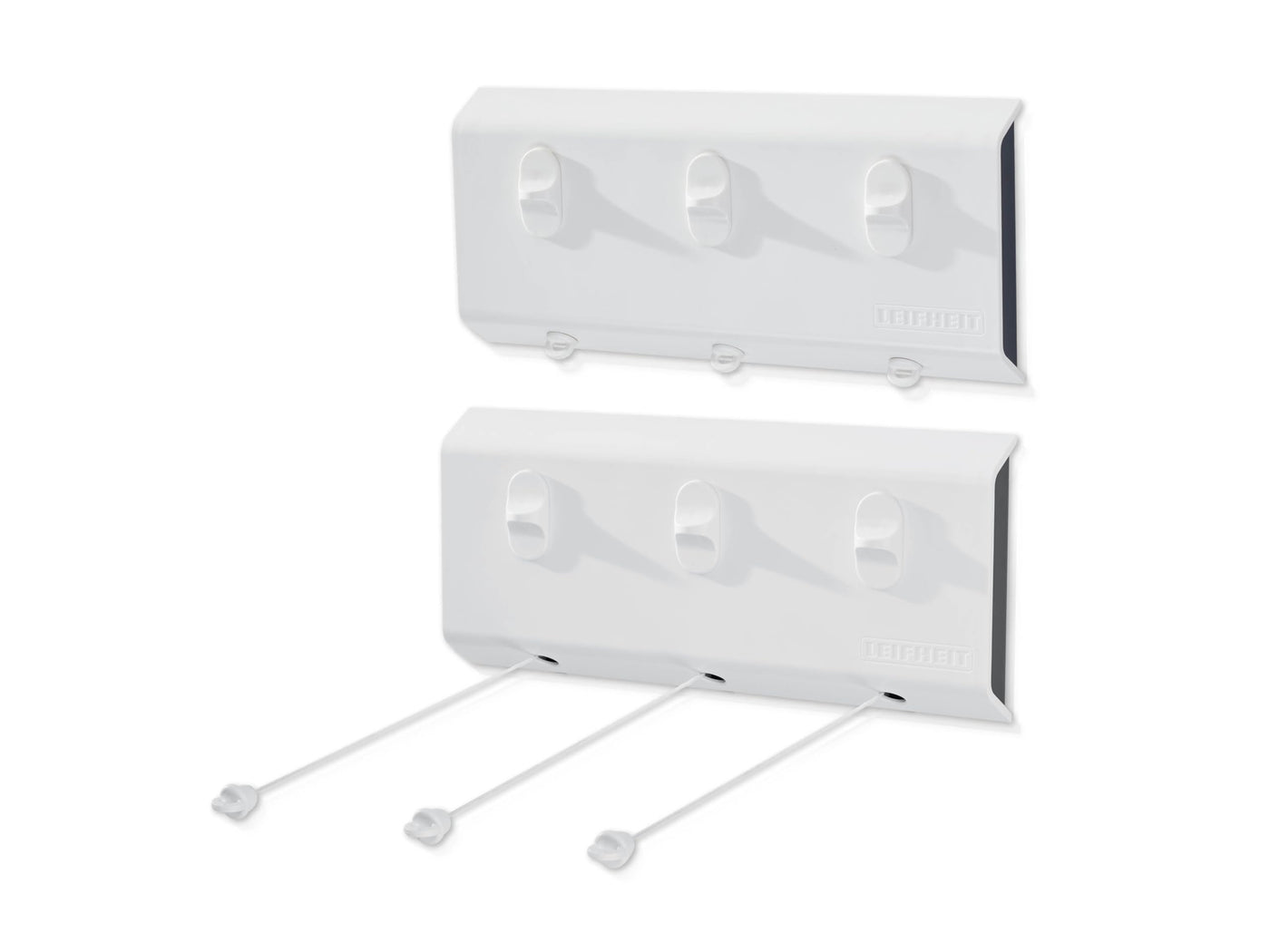 Leifheit Wandtrockner Rollfix Triple 150 Longline, 3 x 5m Wäscheleine, ausziehbarer Wäscheständer, platzsparender Trockner, Wäschetrockner für die Wand, drinnen und draußen, Wäschreck mit Wandmontage