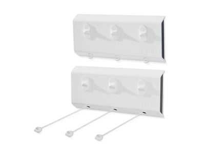 Leifheit Wandtrockner Rollfix Triple 150 Longline, 3 x 5m Wäscheleine, ausziehbarer Wäscheständer, platzsparender Trockner, Wäschetrockner für die Wand, drinnen und draußen, Wäschreck mit Wandmontage