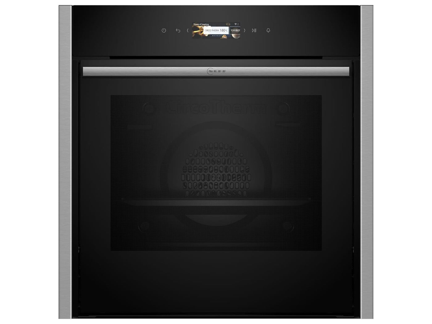 NEFF B54CR71N0, N 70, Smarter Einbau-Backofen, 60x60 cm, Made in Germany, Pyrolyse, Optimaler Zugriff mit Slide&Hide, Full Touch TFT-Display, Air Fry Funktion, Automatikprogramme, Soft Open, Edelstahl