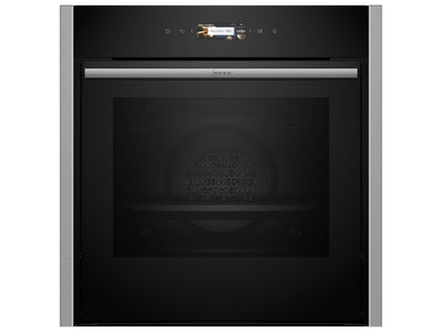 NEFF B54CR71N0, N 70, Smarter Einbau-Backofen, 60x60 cm, Made in Germany, Pyrolyse, Optimaler Zugriff mit Slide&Hide, Full Touch TFT-Display, Air Fry Funktion, Automatikprogramme, Soft Open, Edelstahl