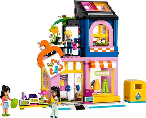 LEGO Friends Vintage-Modegeschäft, Bausatz für Kinder mit Spielzeug-Laden, Figuren und Katze, Modell für Rollenspiele zur sozial-emotionale Entwicklung, Geschenk für 6-jährige Mädchen und Jungen 42614