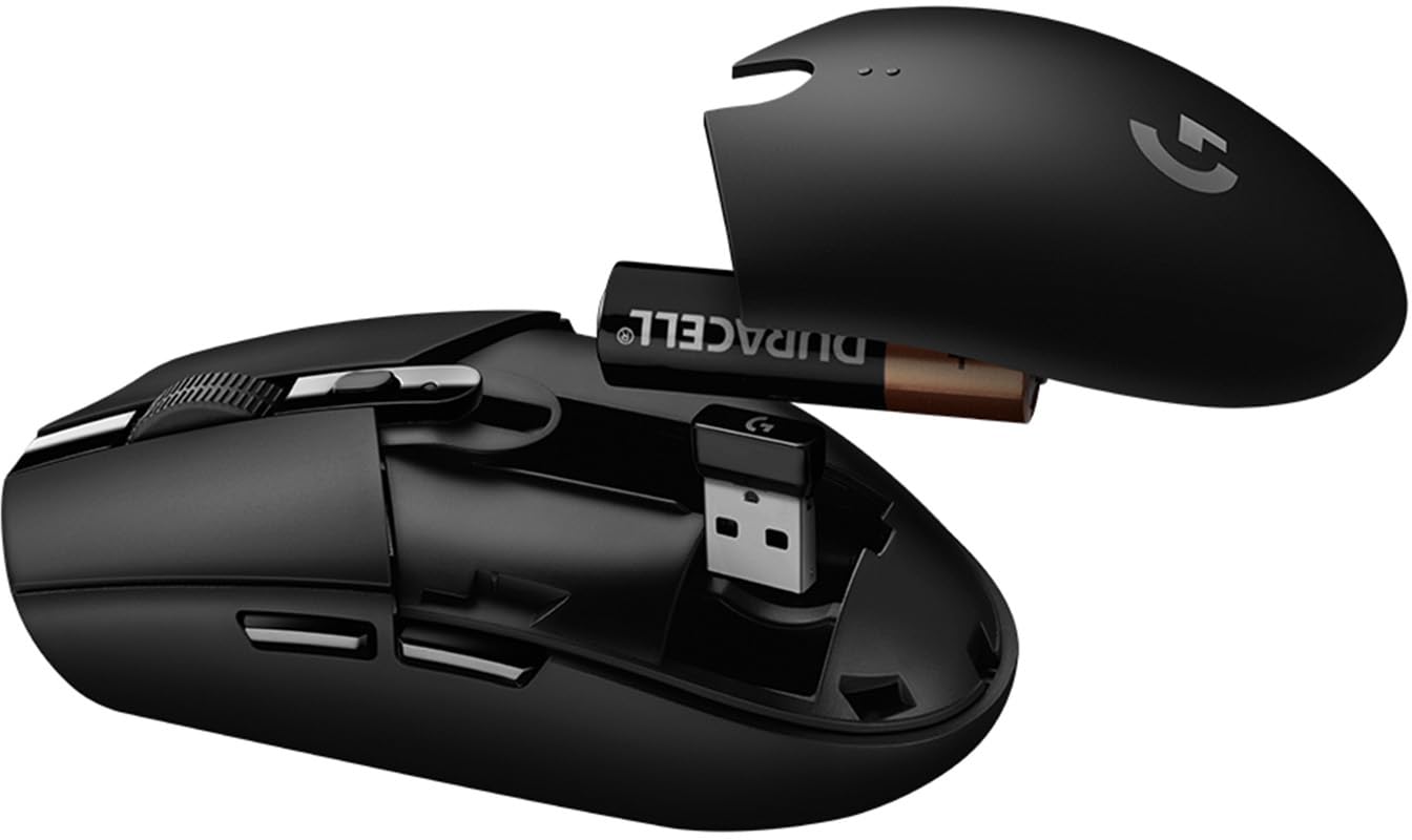 Logitech G305 LIGHTSPEED kabellose Gaming-Maus mit HERO 12K DPI Sensor, Wireless Verbindung, 6 programmierbare Tasten, 250 Stunden Akkulaufzeit, Leichtgewicht, PC/Mac - Schwarz