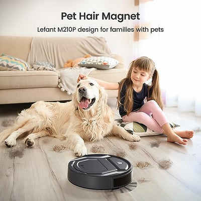 LEFANT Saugroboter, Superschlank WLAN Roboterstaubsauger, Kompatibel mit Alexa Sprachsteuerung, Staubsauger Roboter Selbstaufladung Leise für Haushaltsreinigung/Tierhaare/Haare/Staub/Teppich M210P