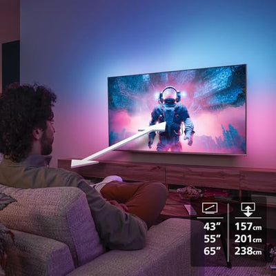 Philips Ambilight 55PUS8200 4K LED Smart TV - 55 Zoll Display mit Pixel Precise Ultra HD, Titan OS, Dolby Vision und Dolby Atmos Sound