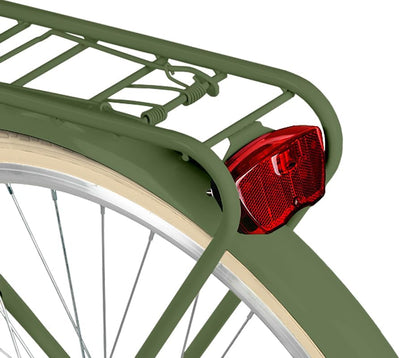 Balticuz OU Komfort Fahrrad Citybike Mit Weidenkorb Damenfahrrad Hollandrad Retro, 26 Zoll, Grün-Creme, 7-Gang