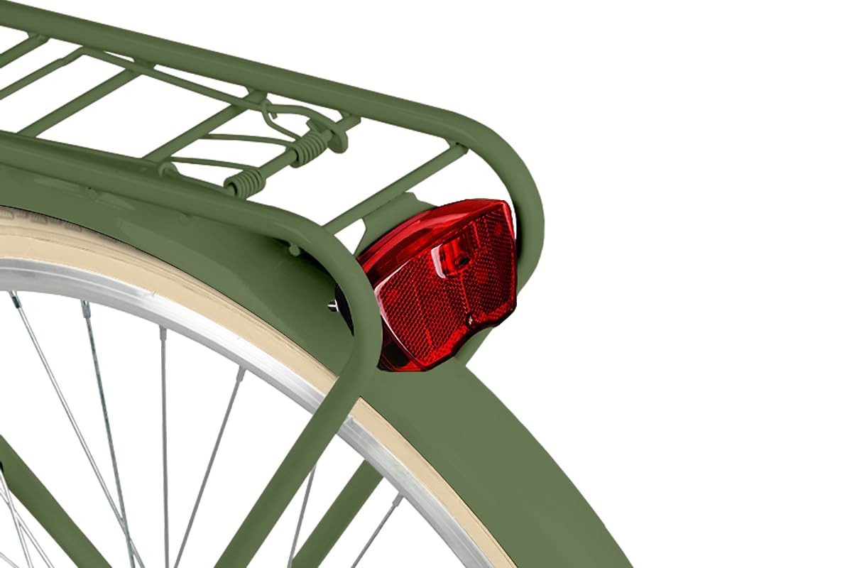 Balticuz OU Komfort Fahrrad Citybike Mit Weidenkorb Damenfahrrad Hollandrad Retro, 26 Zoll, Grün-Creme, 7-Gang