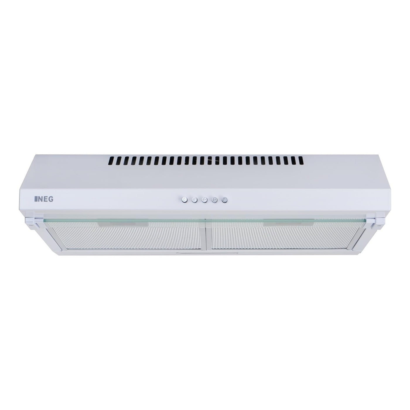 NEG Dunstabzugshaube NEG15-ATW+ (weiß) Edelstahl-Unterbau-Haube mit Doppelmotor (Abluft/Umluft) und LED-Beleuchtung (60cm) Unterschrank- oder Wandanschluss