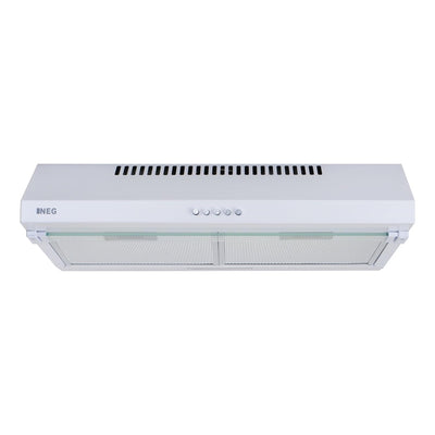 NEG Dunstabzugshaube NEG15-ATW+ (weiß) Edelstahl-Unterbau-Haube mit Doppelmotor (Abluft/Umluft) und LED-Beleuchtung (60cm) Unterschrank- oder Wandanschluss