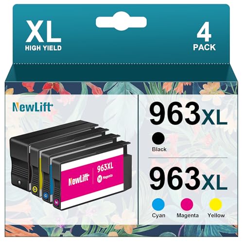 NewLift 963XL Multipack Kompatibel für HP 963 HP 963XL Druckerpatronen für HP officejet Pro 9010 patronen,9020 9012 9022 9014 9015 9016 9018 9019 (963XL Multipack,4er-Pack)