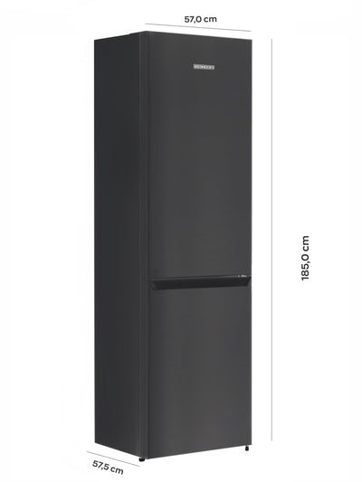 Heinrich´s Kühlgefrierkombination 269 Liter, Kühlvolumen 198L, Gefrierfach 71L,LED Beleuchtung,Kühlschrank Türanschlag wechselbar, leise 39dB,große Tiefkühlboxen, 7 Temperaturstufen, (schwarz-inox)
