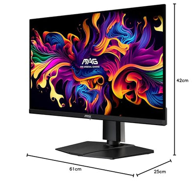 MSI MAG 271QPX QD-OLED 26.5 Zoll WQHD Gaming Monitor - 2560 x 1440 Quantum Dot OLED Panel, 360Hz / 0.03ms, 99.1% DCI-P3, ΔE≤2, DisplayHDR True Black 400 - DP 1.4a, HDMI 2.1, USB Type-C