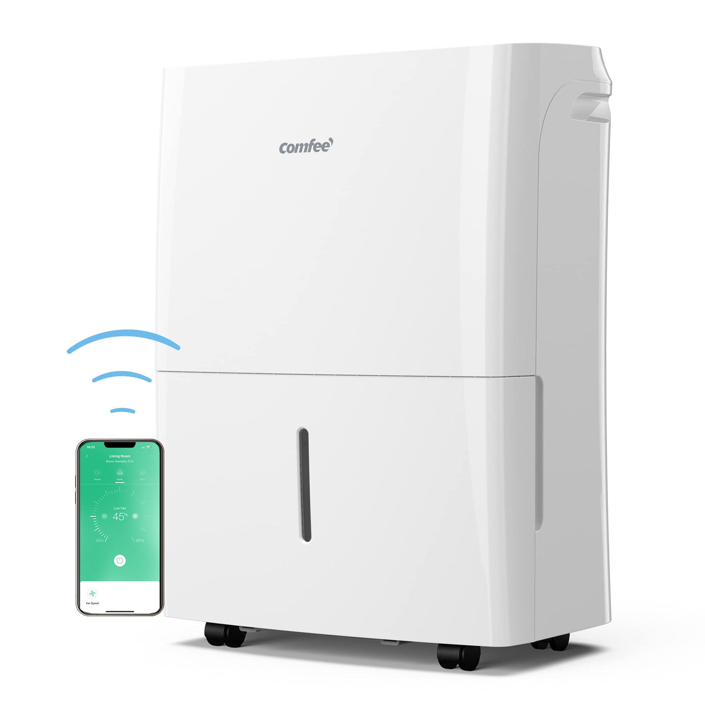 Comfee Luftentfeuchter, 20L/24h, Raumgröße ca.100m³(40m²), MDDF-20DEN7-WF, APP-fähig, White