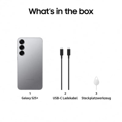 Samsung Galaxy S25+ AI Smartphone mit Galaxy AI, Ohne Vertrag, AI Handy mit Android, 12 GB RAM, 256 GB Speicher, 50-MP-Kamera, Silver Shadow, 3 Jahre Herstellergarantie [Exklusiv auf Amazon]