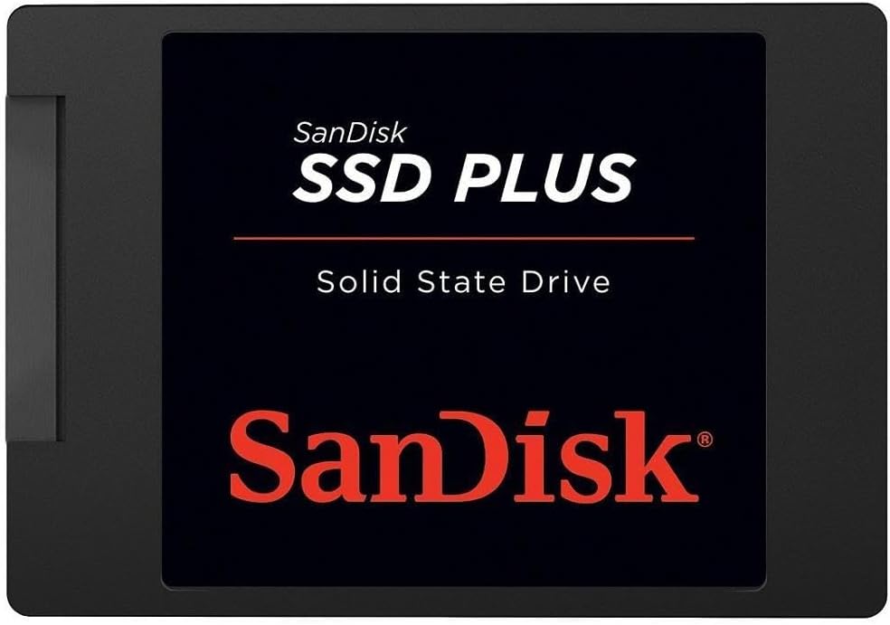 SanDisk SSD Plus interne SSD Festplatte 480 GB (schnelleres Hoch,-Herunterfahren und Laden, Lesegeschwindigkeit 535 MB/s, Schreibgeschwindigkeit 445 MB/s, stoßfest), Festkörper-Laufwerk