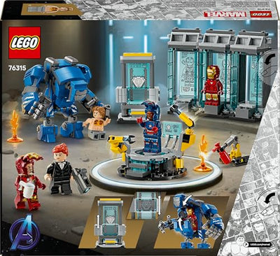 LEGO Marvel Iron Mans Labor: Halle der Rüstungen - Superhelden Spielzeug mit Einer Mech Figur, 5 Minifiguren inkl. Aldrich Killian - Avengers Geschenk für Jungen und Mädchen ab 8 Jahren 76315