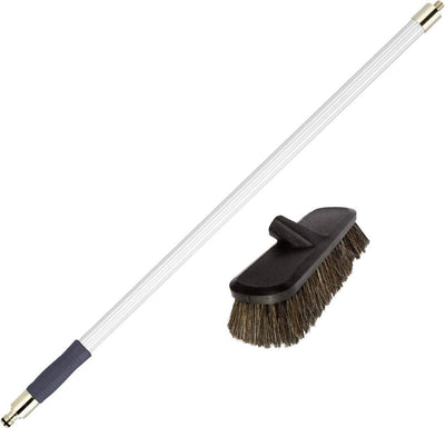 LEWI Waschbürsten-Set Reinigungs-Set Reinigungsbürste Wasch-Bürste Autowäsche Glasflächen-Reinigung (Länge:118 cm Mischhaar mit 1/4 Zoll Gewinde)