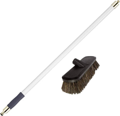 LEWI Waschbürsten-Set Reinigungs-Set Reinigungsbürste Wasch-Bürste Autowäsche Glasflächen-Reinigung (Länge:118 cm Mischhaar mit 1/4 Zoll Gewinde)