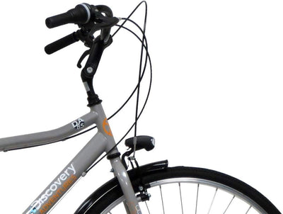 Discovery Denver Herren Trekkingrad Manhattan Herrenfahrrad (28 Zoll), Shimano 6 Gänge, Farbe Silber Metall