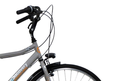 Discovery Denver Herren Trekkingrad Manhattan Herrenfahrrad (28 Zoll), Shimano 6 Gänge, Farbe Silber Metall