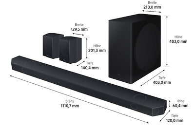 Samsung HW-Q935GD 9.1.4-Kanal Q-Soundbar für TV-Geräte, 2.0.2-Kanal-Rücklautsprecher, Bluetooth-Lautsprecher mit kabellosem Dolby Atmos / DTS:X, Q-Symphony [2024]