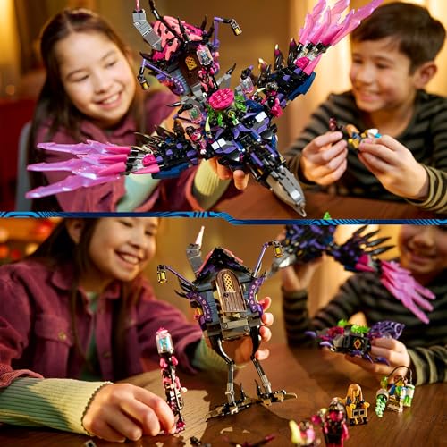 LEGO DREAMZzz 3-in-1 Der Mitternachtsrabe der Nimmerhexe, Spielset für Jungen und Mädchen ab 9 Jahren, mit Tierfigur, Fantasy-Hütte zum Umbauen in EIN Haus, eine Spinne oder einen Vogel 71478