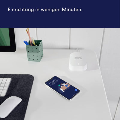 Amazon eero 6+ Mesh-WLAN-Router | 1-Gbit/s-Ethernet | Bis zu 420 m² Abdeckung | Für Verbindungen mit über 75 Geräten | Dreierpack | 2022