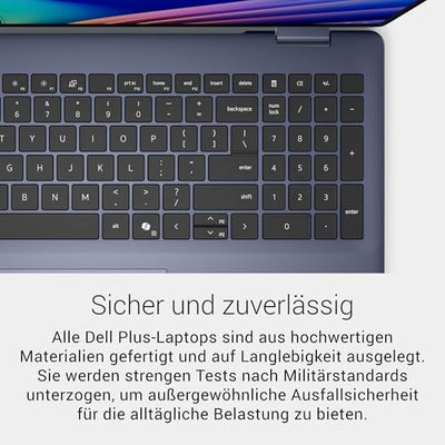Dell 16 Plus 2-in-1 Laptop Copilot+ DB06250 – 16" 2.5K (2560 x 1600) Touch, HDR600, Intel Core Ultra 7 Series 2, 16GB LPDDR5X, 1TB SSD, Windows 11 Home, FHD-Kamera, QWERTZ-Tastatur, Indigo Blau