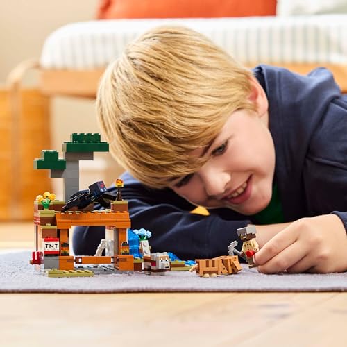 LEGO Minecraft Die Expedition zur Gürteltiermine - Interaktives Gamer Spielzeug mit Höhlenspinne- und Wolfsfiguren - TNT-Funktion - Gaming Geschenk für Jungen und Mädchen ab 8 Jahren - 21269