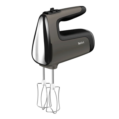 Tefal HT650E Power Mix Silence Handmixer | 600 Watt | variabler Geschwindigkeitsregler | Turbo- und Auswurf-Funktion | extrem leiser Motor | inkl. 2 Rührbesen und 2 Knethaken | Grau