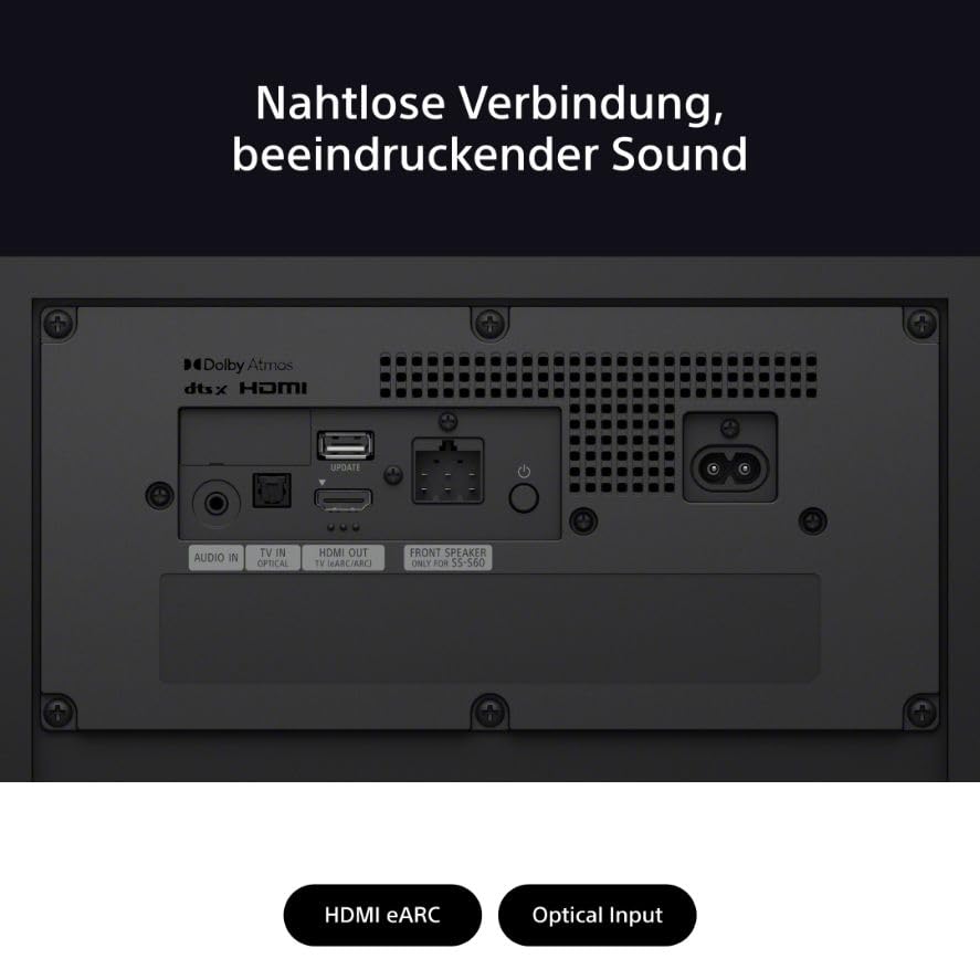 Sony BRAVIA Theatre System 6 (5.1-Kanal-Surround Sound, 1000 W, inkl. Rücklautsprecher & Subwoofer, Dolby Atmos, DTS:X, AI Voice Zoom 3 mit BRAVIA TV, DSEE, Multi-Stereo-Party-Modus) Schwarz