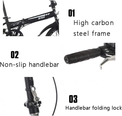 TYXTYX Klappfahrrad 20 Zoll Faltrad Klapprad Fahrrad,Herren Damen Jungen Folding 7 Gang,Geeignet für mehr als 110 cm