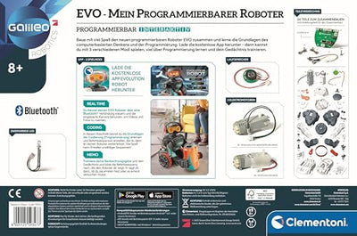 Clementoni Galileo Robotics EVO Roboter - Programmierbarer Spielzeug-Roboter, Bausatz mit 50 Teilen für Kinder ab 8 Jahren - Elektronik & Robotik, 59347
