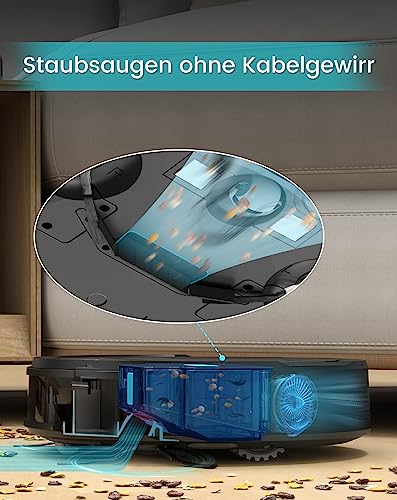 LEFANT Saugroboter, Superschlank WLAN Roboterstaubsauger, Kompatibel mit Alexa Sprachsteuerung, Staubsauger Roboter Selbstaufladung Leise für Haushaltsreinigung/Tierhaare/Haare/Staub/Teppich M210P