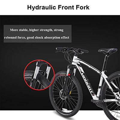 Wmmner Mountainbikes 27,5 Zoll für Erwachsene, Männer, Frauen, Mountainbike, starr, aus Aluminiumlegierung, 27 Gänge, mit Vorderradaufhängung, Doppelscheibenbremse und verstellbarem Sitz, rot, 38,1 cm