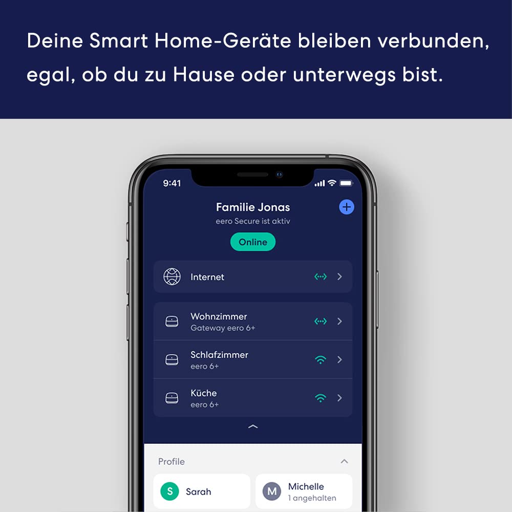 Amazon eero 6+ Mesh-WLAN-Router | 1-Gbit/s-Ethernet | Bis zu 420 m² Abdeckung | Für Verbindungen mit über 75 Geräten | Dreierpack | 2022