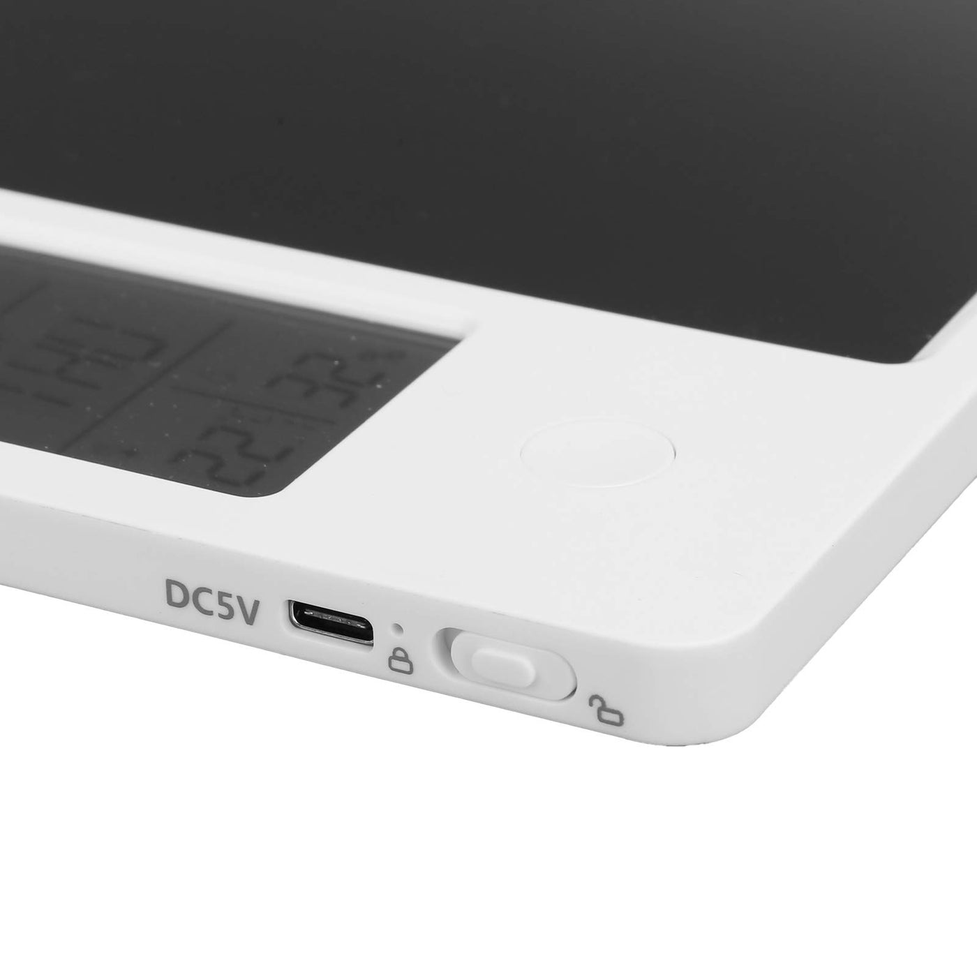 LCD-Schreibtablette mit Stift, elektronischer Desktop-Kalender LCD-Handschrifttafel Typ C Wiederaufladbarer Notizblock mit Digitalfunktion und Alarmfunktion für Schulen, Büros, Privathaushalte