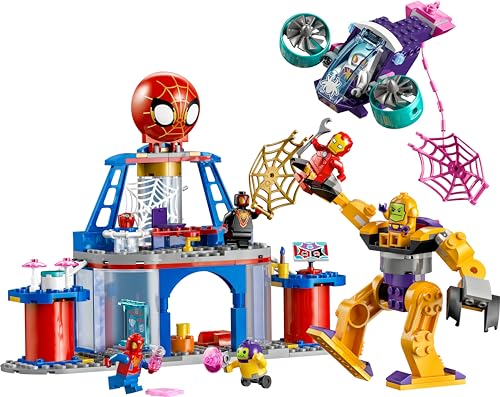 LEGO Marvel Das Hauptquartier von Spideys Team, Spider-Man-Spielzeug mit Fahrzeug und Mech, Geschenk für Jungs und Mädchen ab 4 Jahren, die Fans der TV-Serie Spidey und Seine Super-Freunde sind 10794