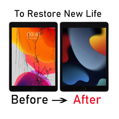 JPUNG Digitizer für iPad 9 Display Touchscreen 10.2'' 2021,für 9. Gen A2602 A2603 A2604 A2605 Ersatz Bildschirm,mit Home-Button+Videoanleitung,Toolset