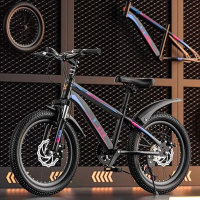 24-Zoll-Mountainbike für Kinder Mit Variabler Geschwindigkeit Dicken Anti Rutsch Reifen und Stoßdämpfender Vordergabel Geeignet für Körpergrößen Zwischen 115 und 170 cm A,22 inches