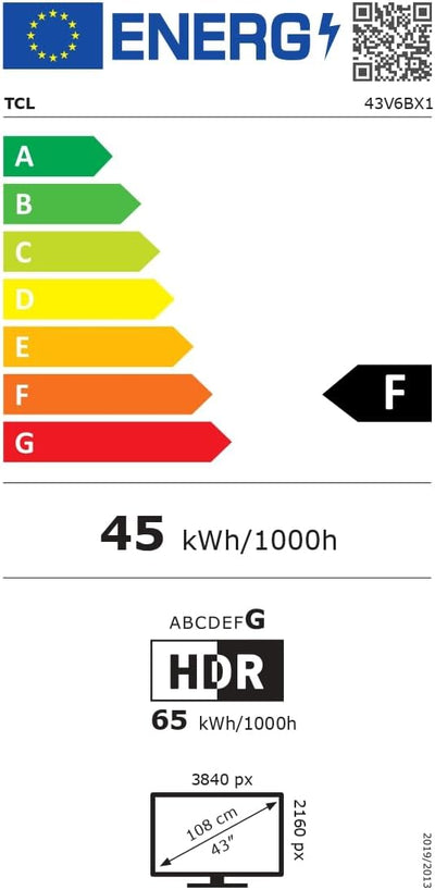TCL 43V6B 43 Zoll, 4K Ultra HD, HDR TV, Smart TV unterstützt von Google TV (Dolby Audio, Motion Clarity, Sprachsteuerung, Kompatibel mit Google Assistant, Chromecast eingebaut