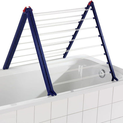 Leifheit Badewannentrockner Pegasus Bath 190 Extendable, standfester Standtrockner für die Wanne, ausziehbarer Wäscheständer, besonders schmaler Wäschetrockner, aus Legierter Stahl