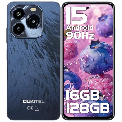 OUKITEL C65 Android 15 Handy Ohne Vertrag, 16GB+128GB/1TB Smartphone Ohne Vertrag, 6.7" HD+ 90Hz Handy Günstig, 50MP+8MP, 5150mAh Simlockfreie Handys, Dual SIM 3 Steckplatz/Fingerabdruck/3.5mm Jack