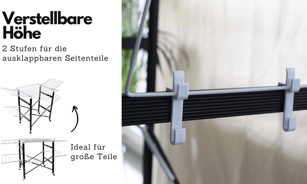 Loving Home® Faltbarer Wäscheständer, Standtrockner, Wäschetrockner Turm 175 x 83 x 112 cm mit Rollen, belastbar bis 35 kg, Trockenlänge 21 m