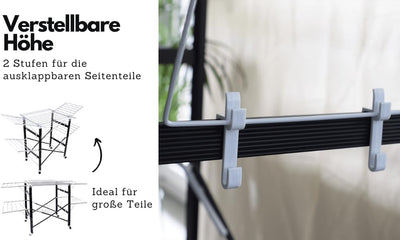 Loving Home® Faltbarer Wäscheständer, Standtrockner, Wäschetrockner Turm 175 x 83 x 112 cm mit Rollen, belastbar bis 35 kg, Trockenlänge 21 m